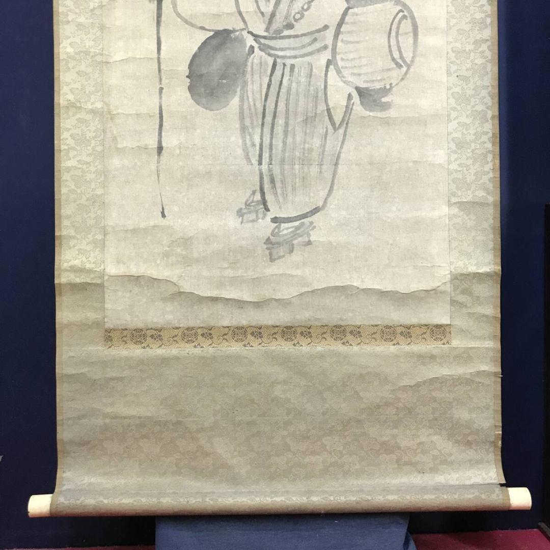 模写/仙厓義梵/人物画賛/掛軸☆宝船☆AK-257