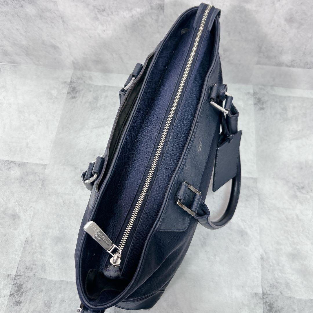 PELLE MORBIDA ペッレモルビダ キャピターノ トートバッグ A4 紺