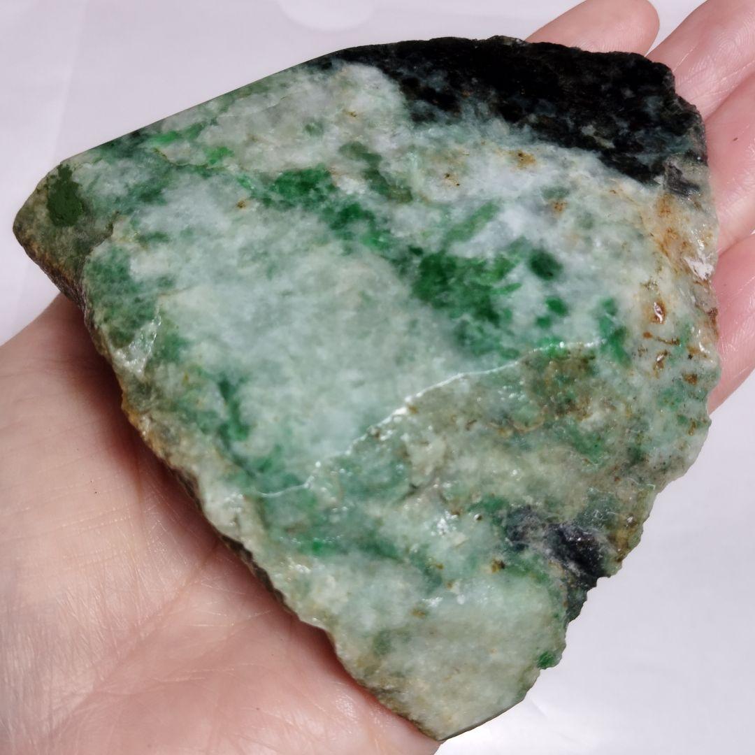 ミャンマー産 本翡翠 原石 A貨 403g No.454 - メルカリ