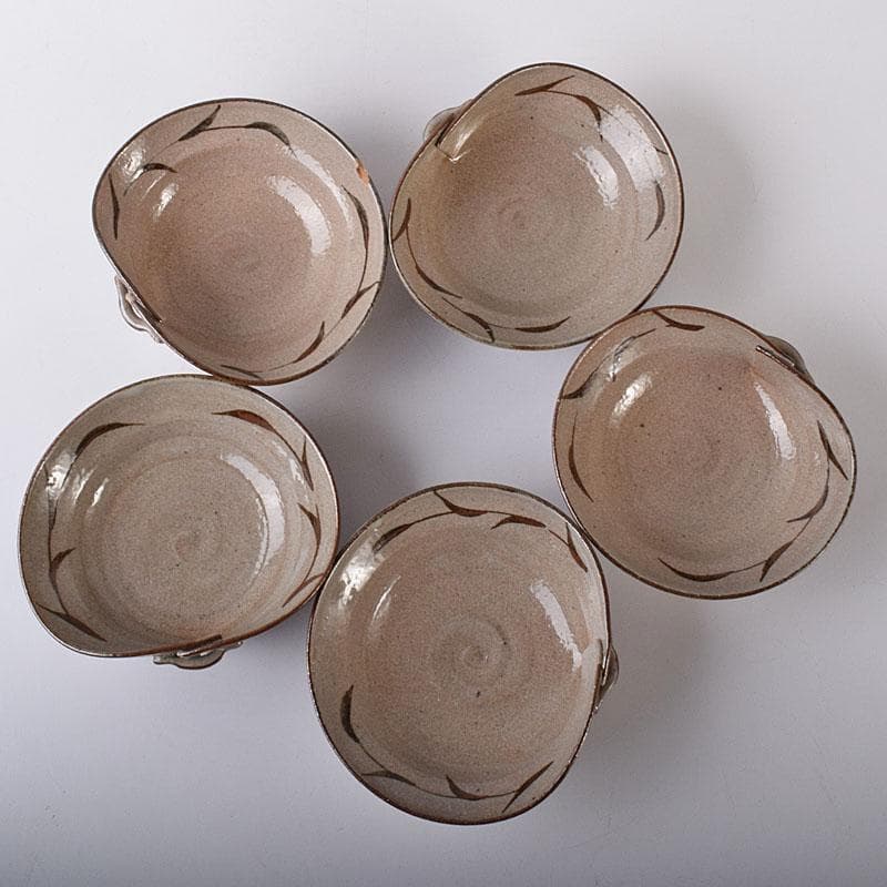 和食器 唐津焼 武村利左衛門作 絵唐津 向付 五客 共箱 V R8437 美術品