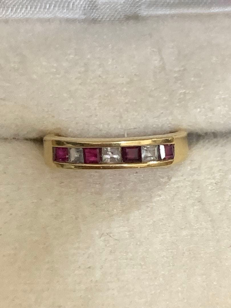 k18ルビー とダイヤモンド ？リング ゴールド　13号