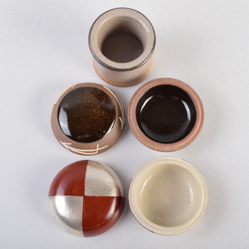 茶道具 武村利左衛門 中村清六 盃・蓋置・香合 共箱 5点まとめ