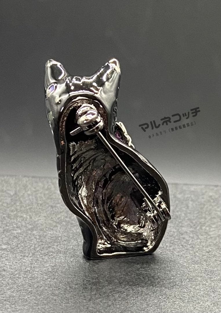 アナスイ 黒猫と蝶々 ブローチ ベンガル 猫 ネコ ねこ