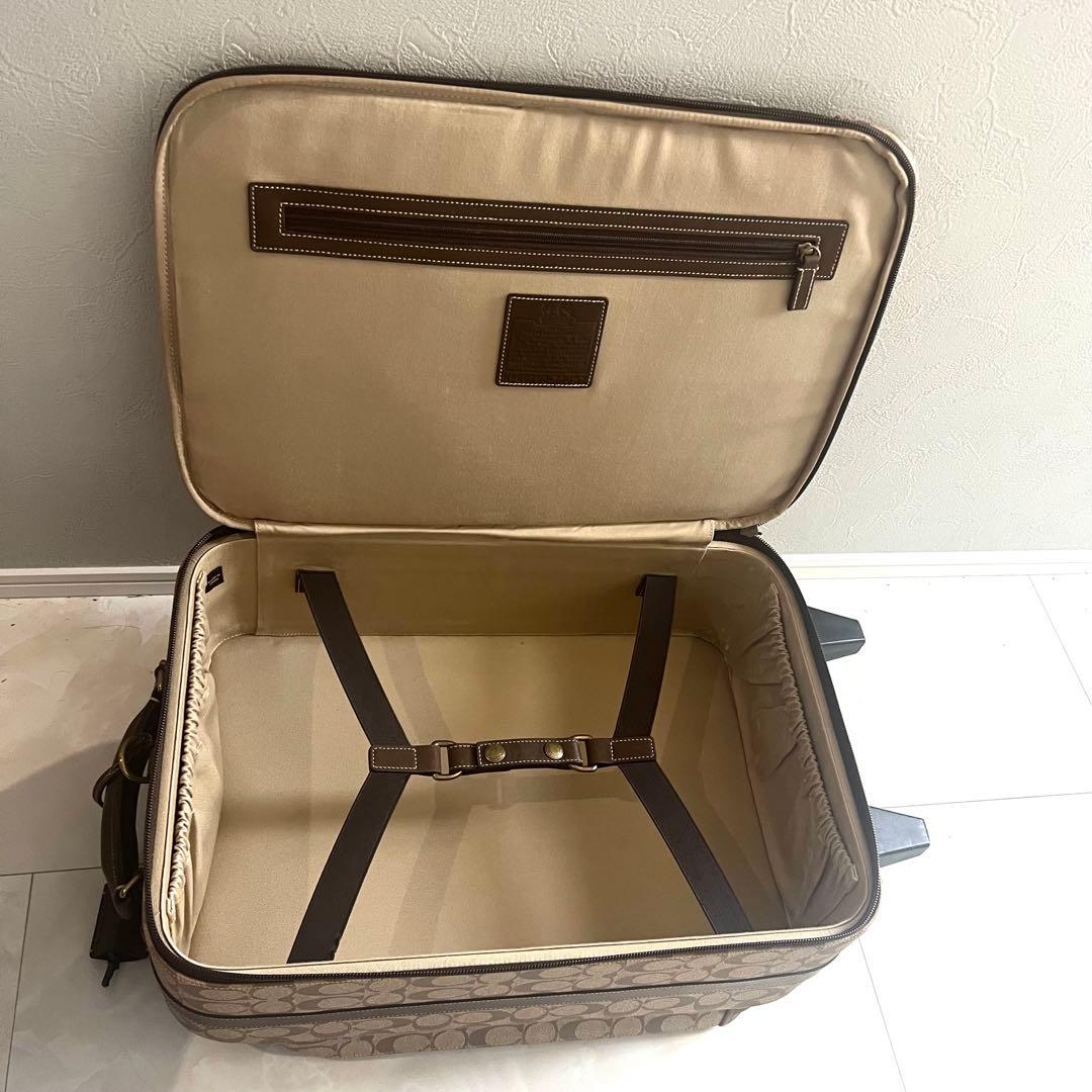 COACH コーチ キャリーケース スーツケース シグネチャー レザー ブラウン