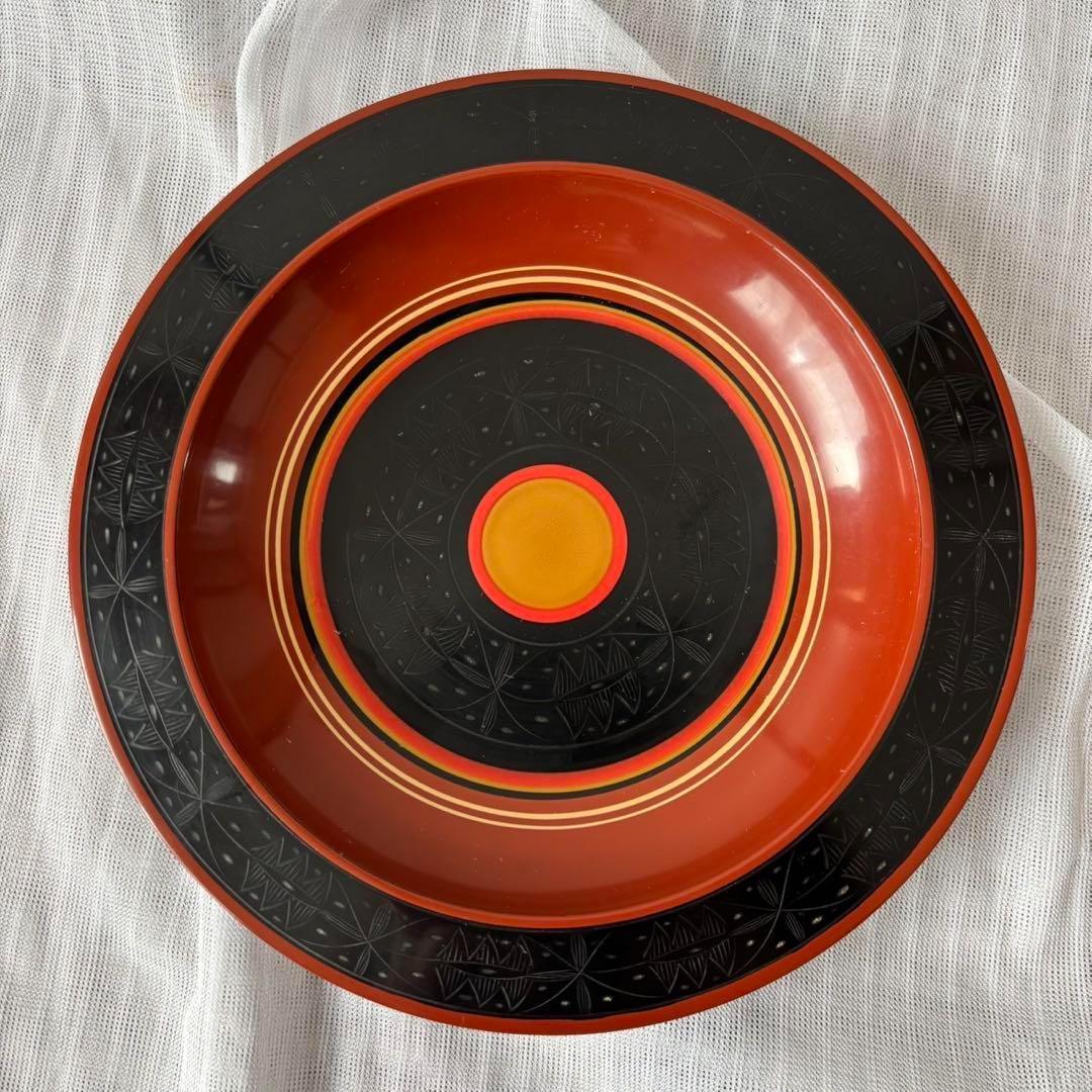 Ay95 加賀漆匠　高桑泉斎　独楽　銘々盆　五客　天然木　菓子器　古美術　骨董