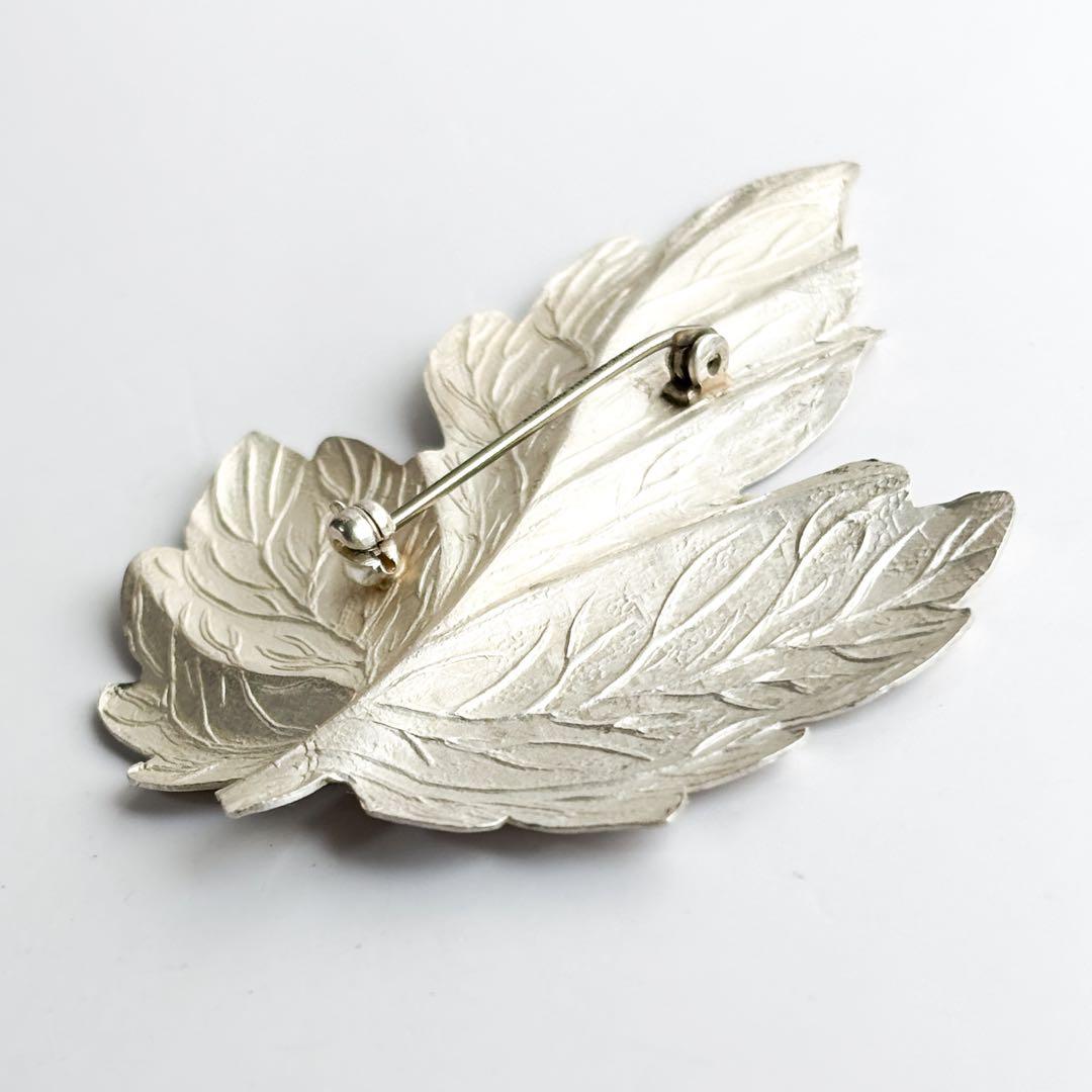 極美品☆希少 大サイズ ティファニー リーフ 葉 モチーフ ブローチ SV925