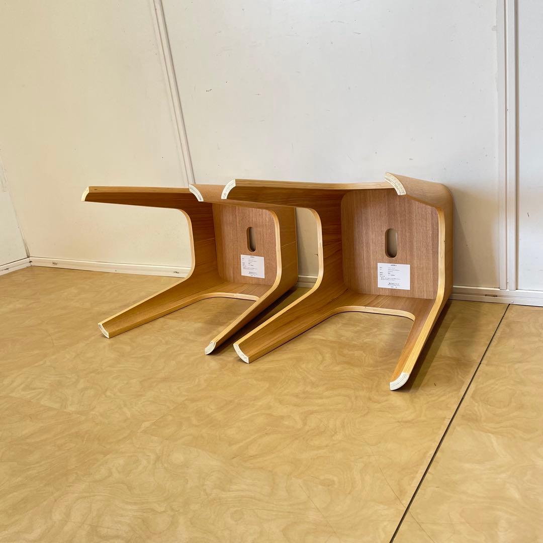 Francfranc スツール2脚 スタッキング椅子 チェア フランフラン 木製