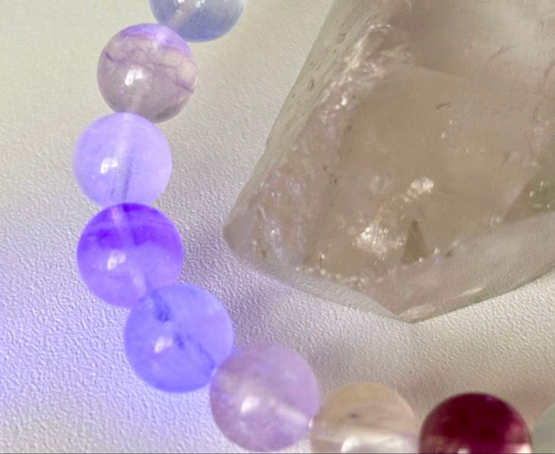 最高品質　幻想世界に架かる美しき虹　幻のレインボーシャインフローライトのブレス