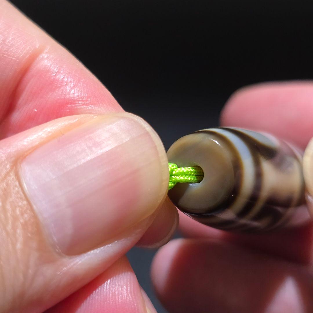 18 老礦天珠 二重双天地天珠 天然石 風水 御守り ブレスレット