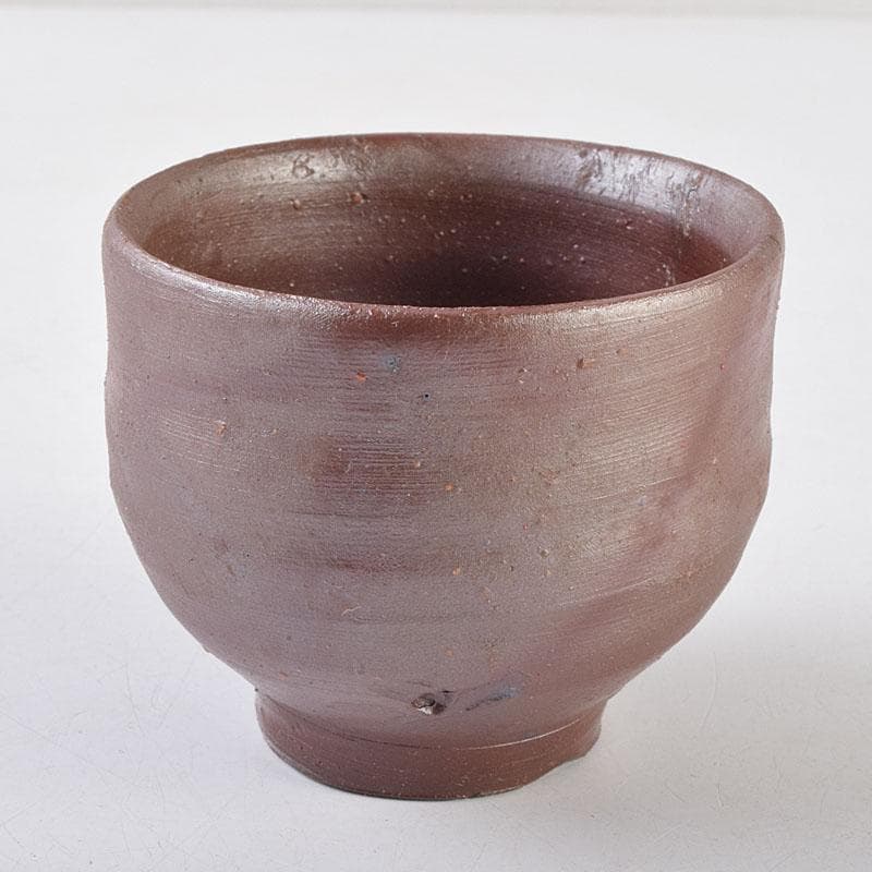 備前焼　人間国宝　藤原雄作　盃　ぐい呑　共布共箱　C　R9249