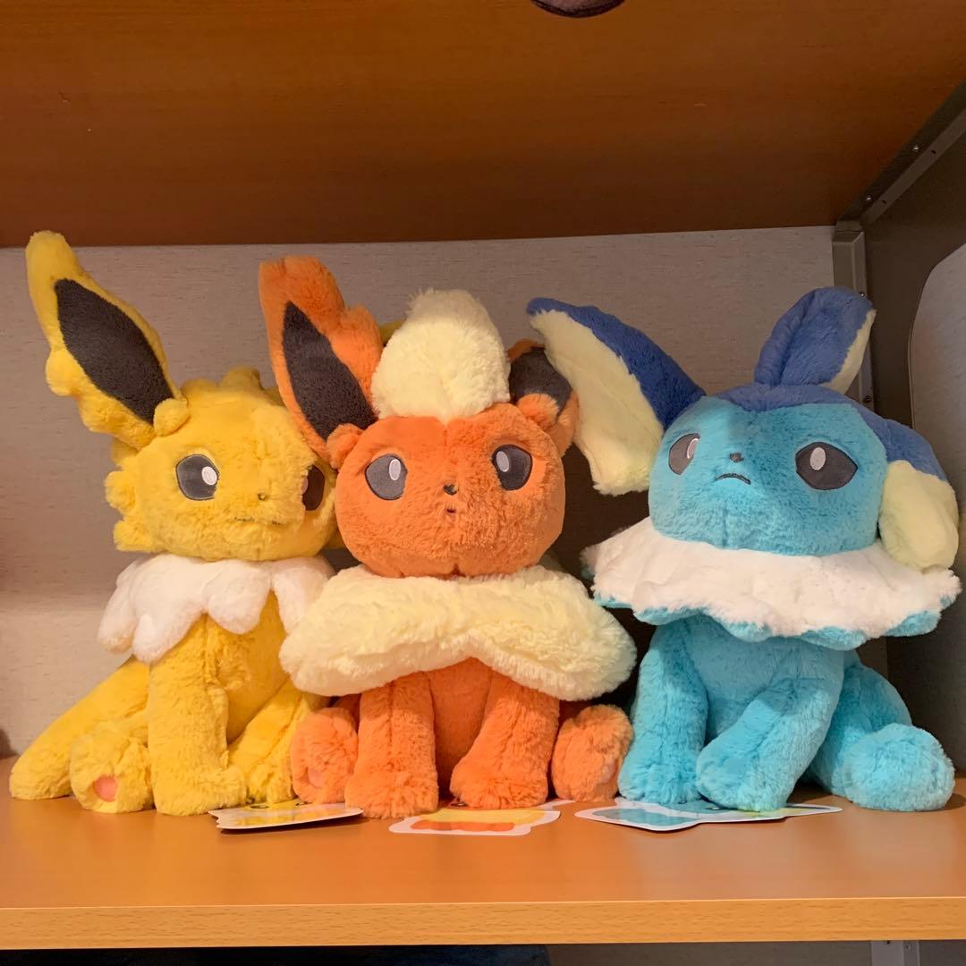 サンダース ブースター シャワーズ ふわふわ 抱きぬいぐるみ3体セット