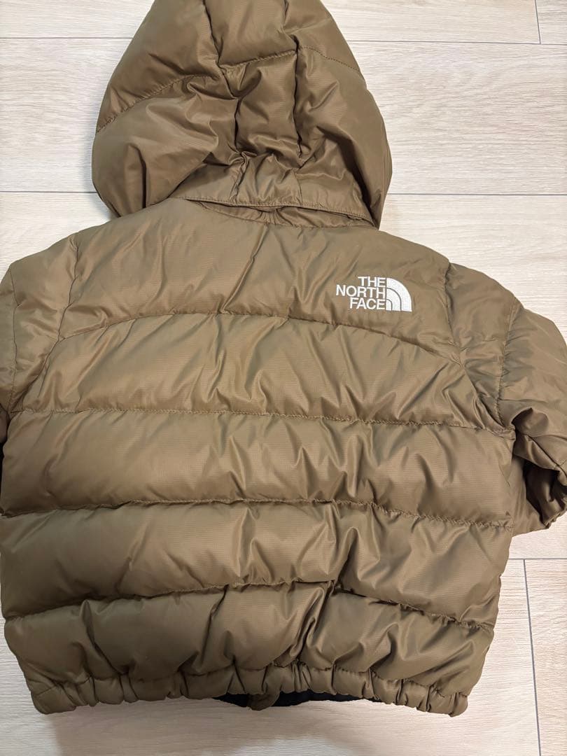 THE NORTH FACE フード付きダウンジャケット 90サイズ カーキ