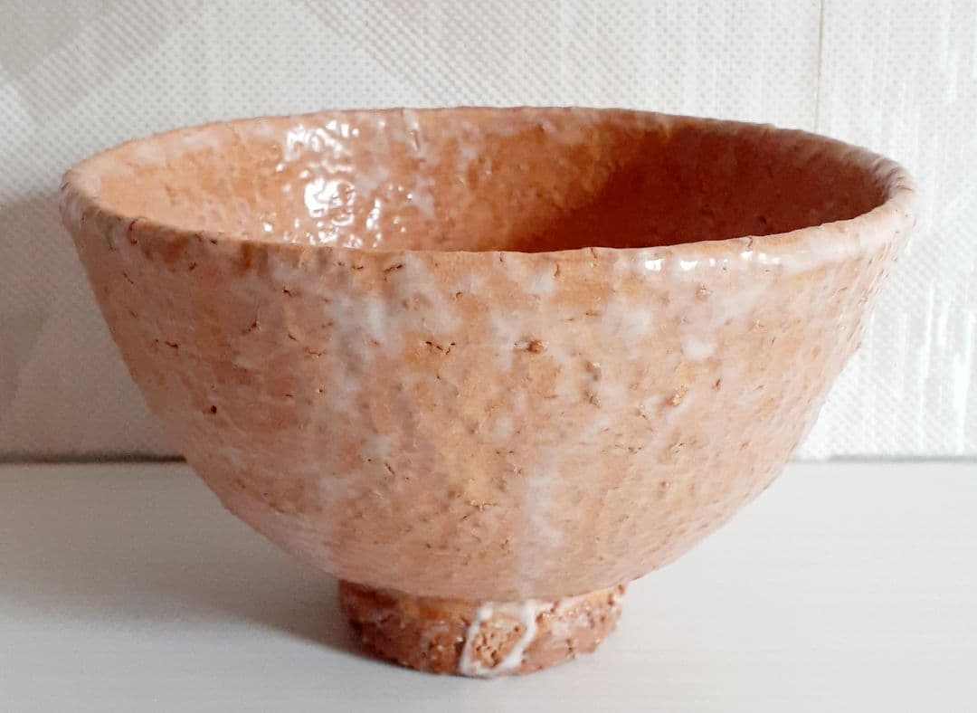 萩焼　大徳寺派宝林寺住職 福本積慶書付【味舌隆司】造　萩茶碗　銘　和敬　共箱