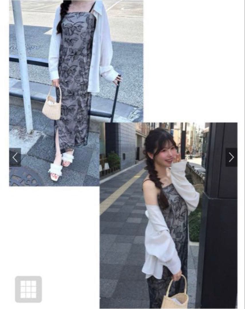 3点セット2Wayチュール花柄セパレート浴衣　下駄　ベルト　巾着グレイル　GRL