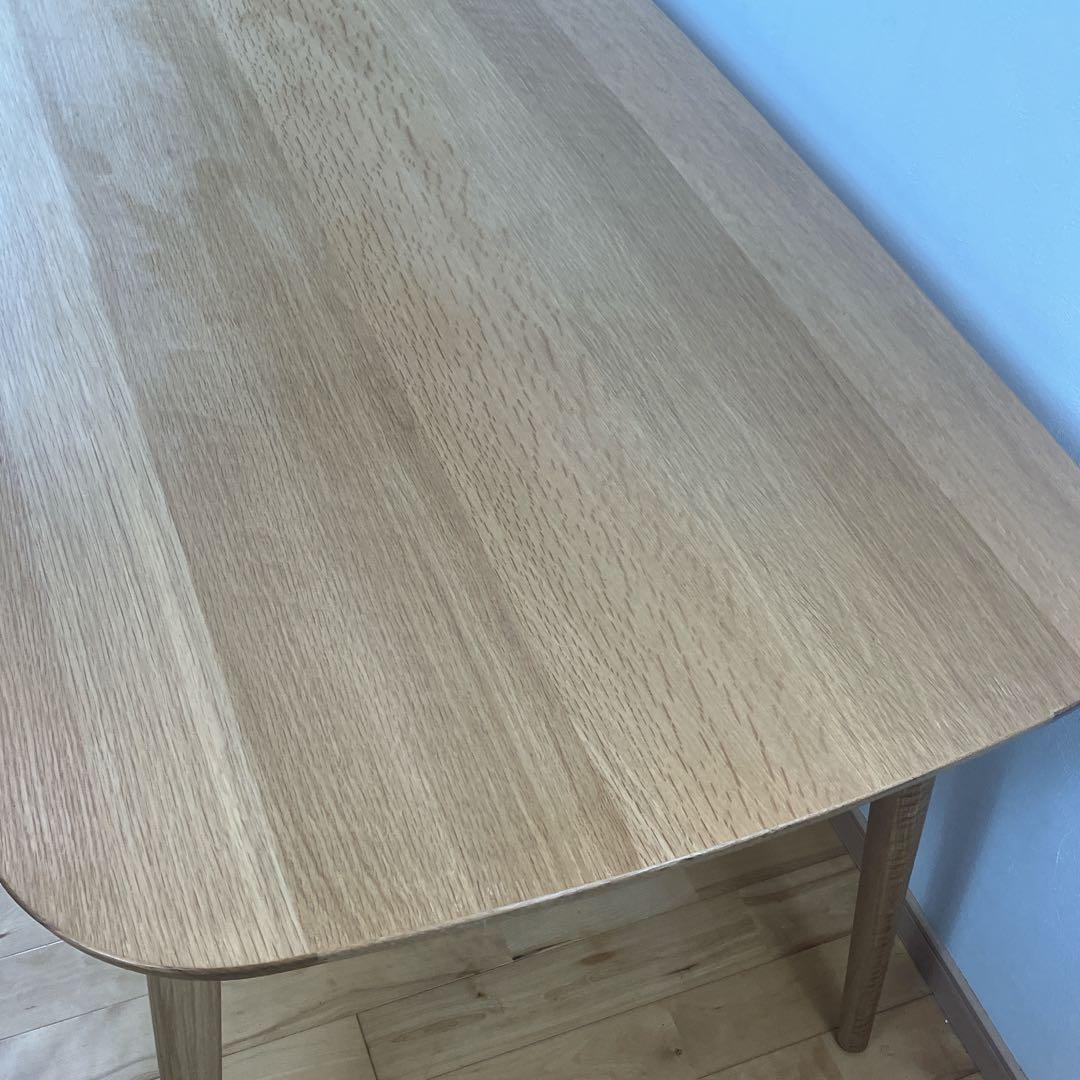 美品　廃盤　無印良品　オーク材　丸脚　ダイニングテーブル　幅150㎝