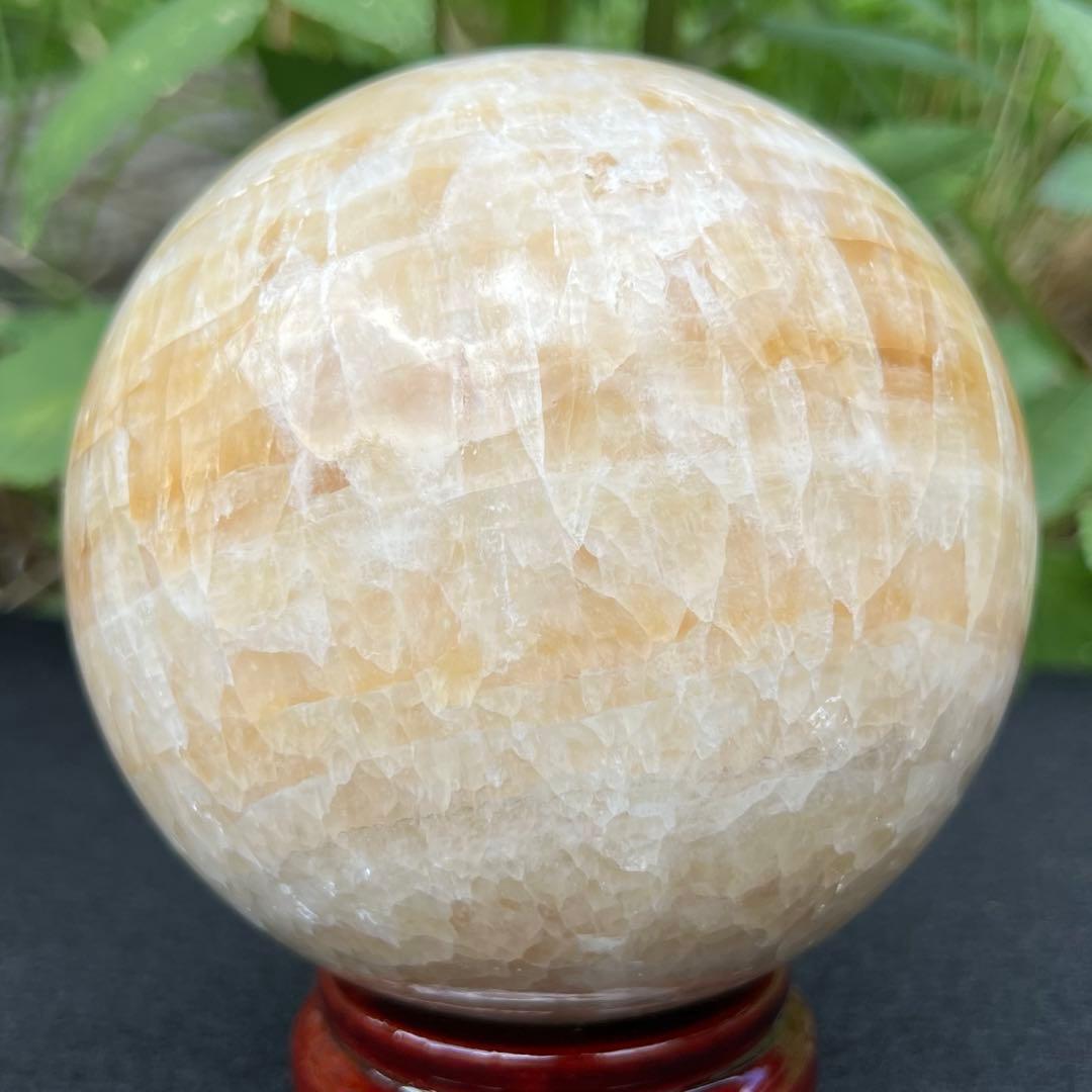 一点物】虹入り✨大きい イエローカルサイト の 丸玉 スフィア✩.*˚