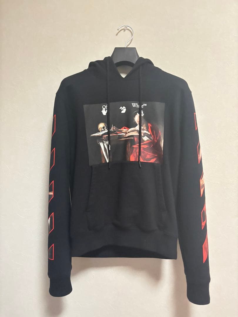 Off-White アートプリント ブラックパーカー