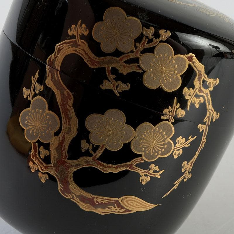 茶道具 宗祥作 四君子蒔絵 中棗 共箱 V 9325