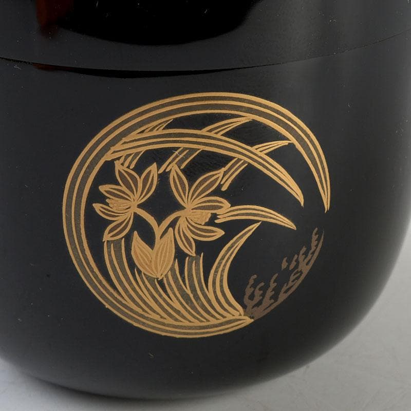 茶道具 宗祥作 四君子蒔絵 中棗 共箱 V 9325