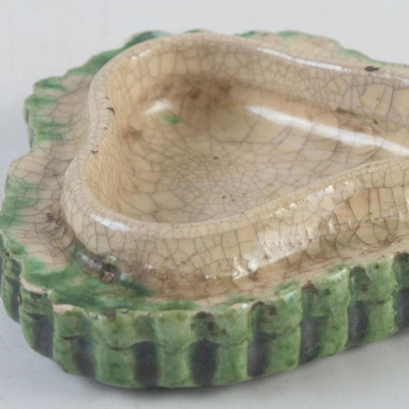 茶道具 交趾焼 六兵衛 菊花 香合 時代箱 V 9682