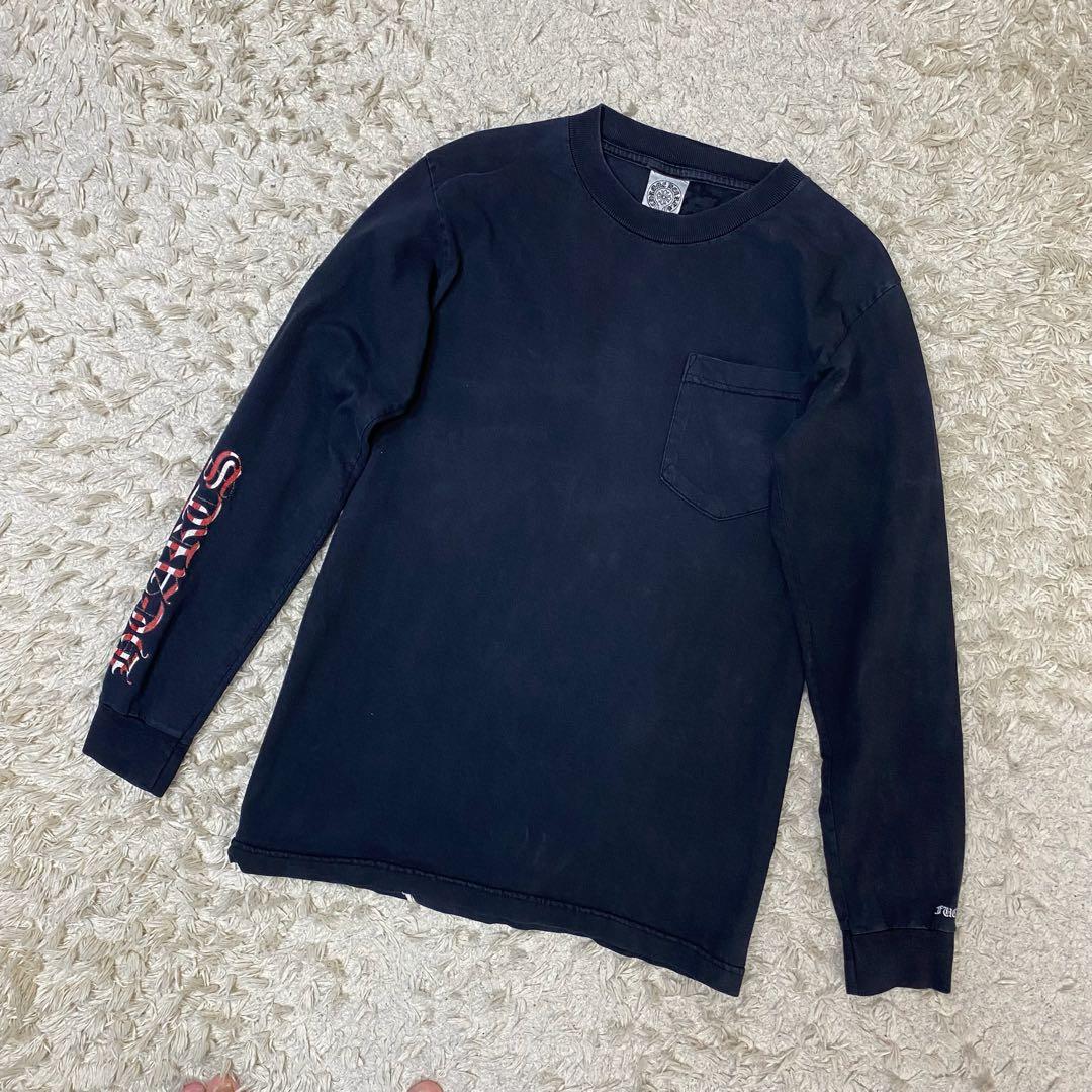クロムハーツ オールドモデル 星条旗 ポケット 長袖Tシャツ ロンT 黒 S