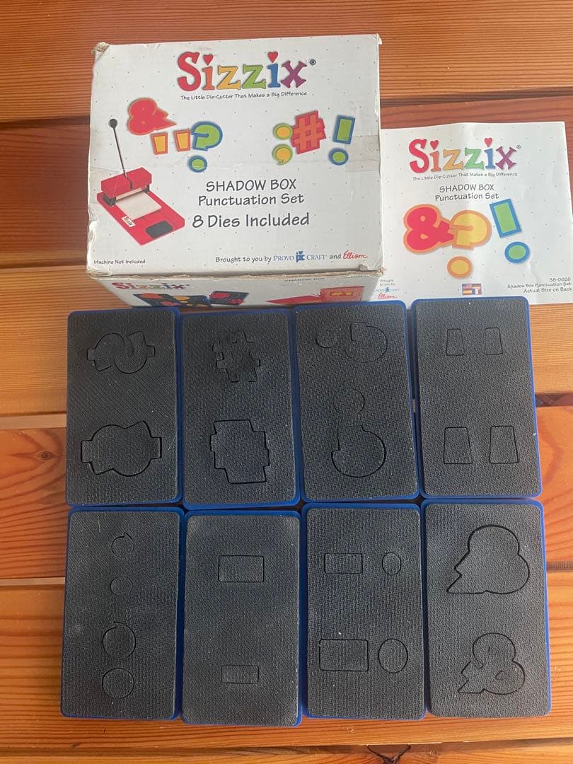 貴重sizzix シャドーボックス アルファベット 数字 記号 数字 レア