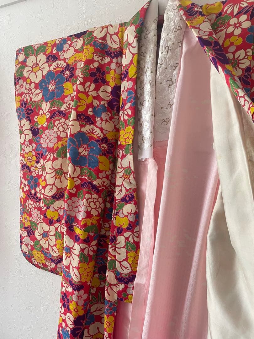 七五三　ハーフ成人式　ジュニア　大きめ7歳さん　アンティークお着物セット