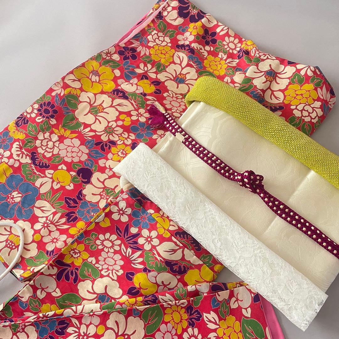 七五三　ハーフ成人式　ジュニア　大きめ7歳さん　アンティークお着物セット