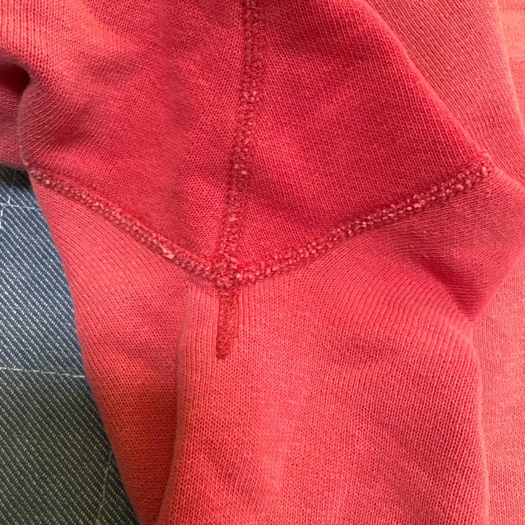 50s 60s vintage スウェットパーカー 鬼フェード レッド