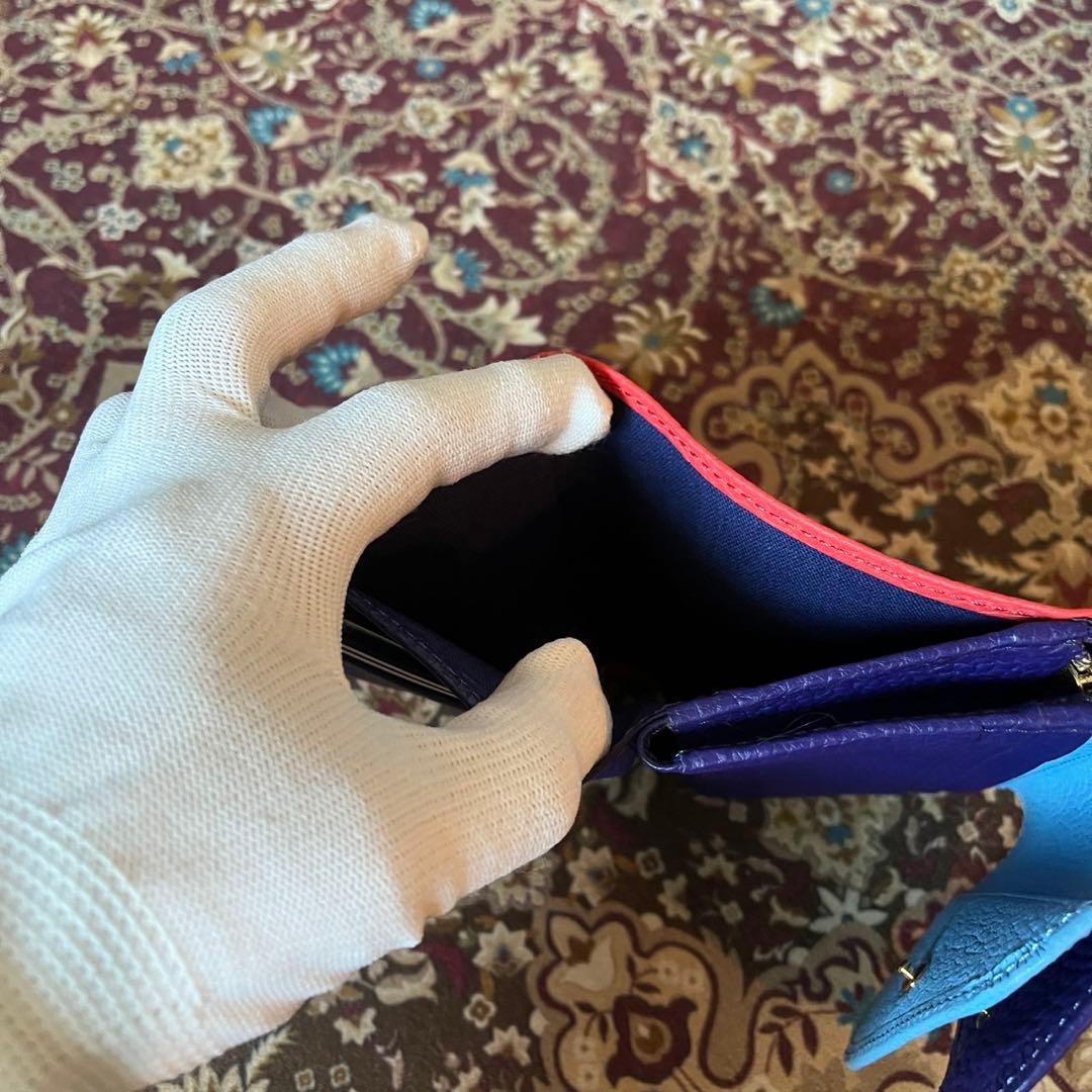 《美品》 Vivienne ダブルフラップ 二つ折り財布 マルチカラー