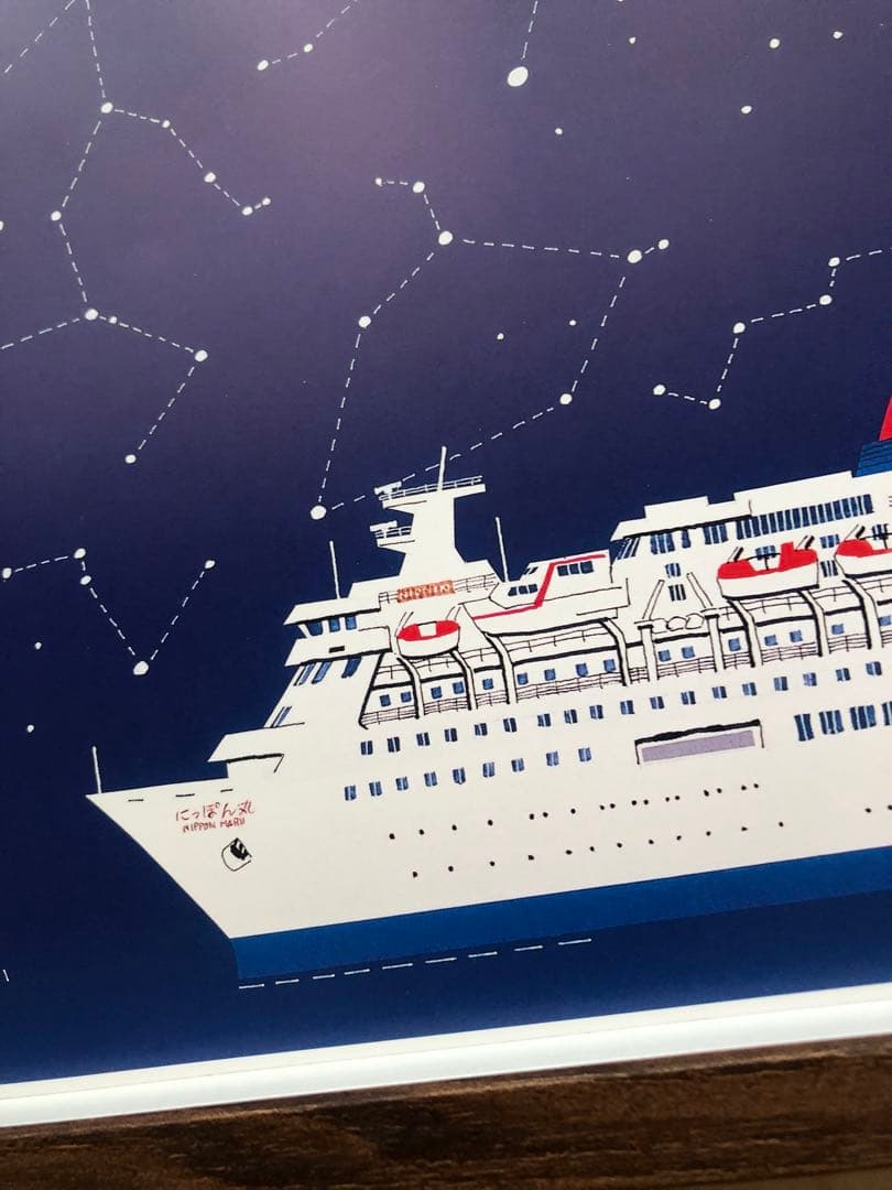 PK額装品 柳原良平 アンクル船長 にっぽん丸 天の川 織姫 A3額 ポスター風