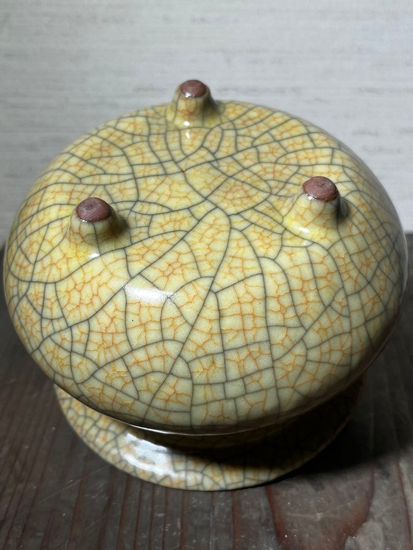 明 哥釉三足香炉 明時代