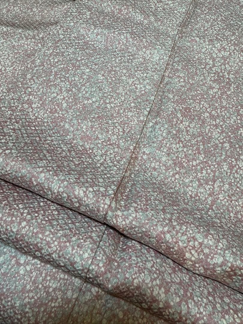 極美品】京都老舗銘店「ゑり善」桃桜色「織疋田文様」手染めロウケツ染