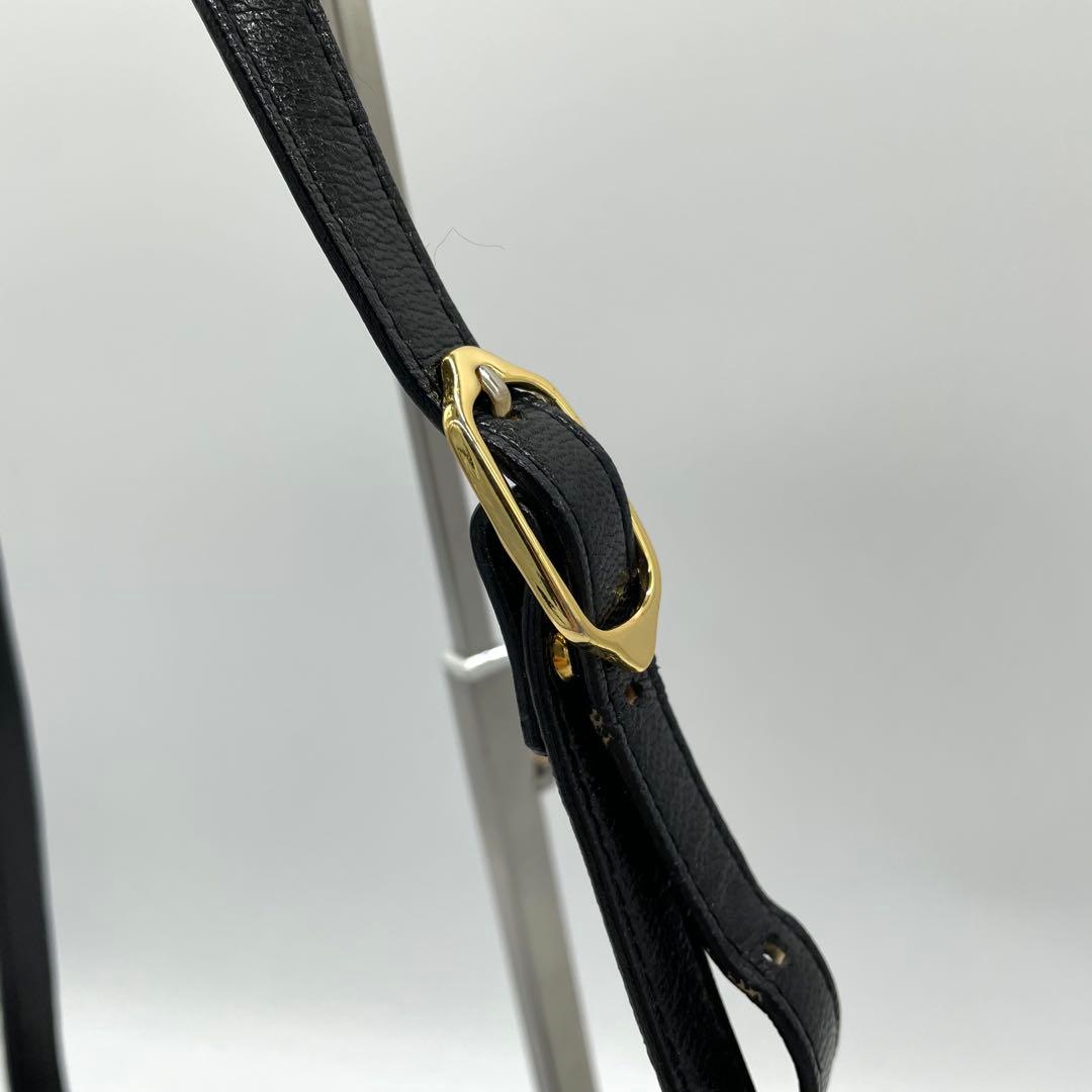 【極美品】イヴサンローラン　ショルダーバッグ　カサンドラロゴ　リザード　黒