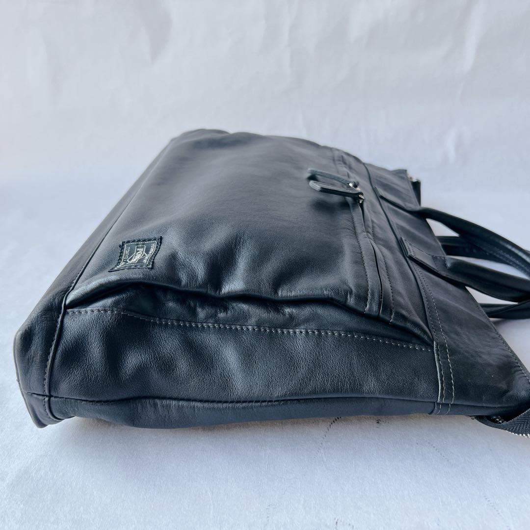 美品✨PORTER オールレザー　ビジネスバッグ　A4収納　ブリーフケース　黒