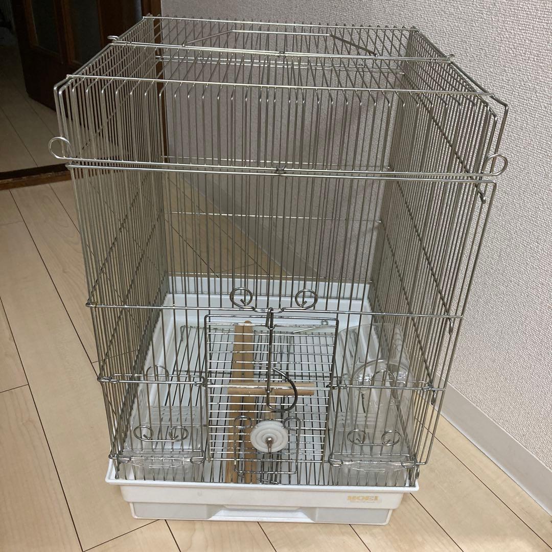 HOEI 中型金属製鳥かご ステンレス 止まり木付き - メルカリ