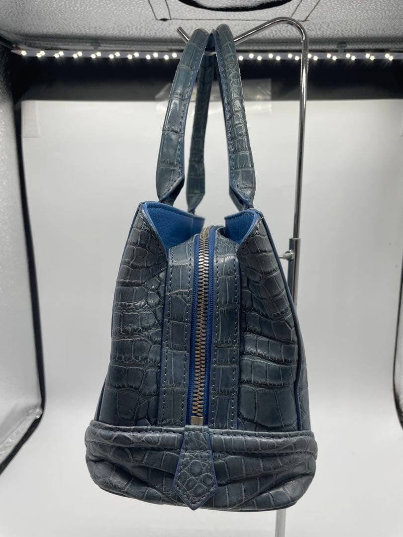GRES グレ クロコダイル ハンドバッグ ブルー系