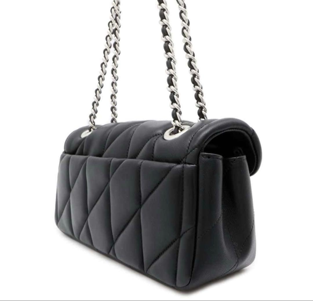 COACH タビー 20 キルティング ショルダーバッグ　ブラック　シルバー金具