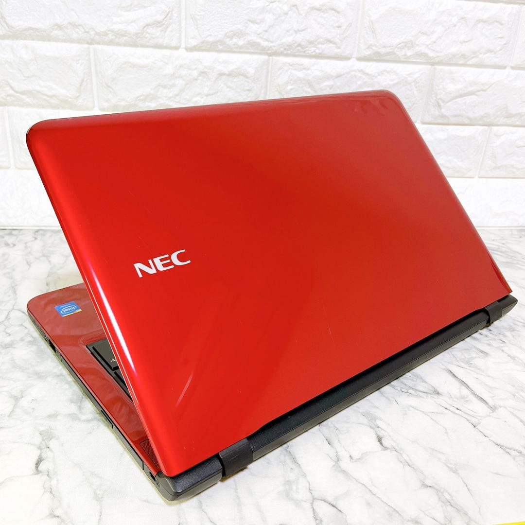 美品✨Windows11✨爆速SSDお洒落ノートパソコン赤✨カメラ薄型・オフィス