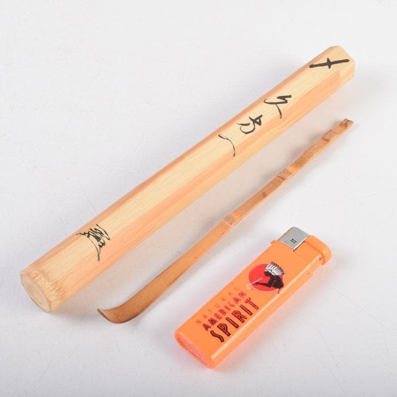 茶道具 宮下竹憲作 茶杓 久方の 前大徳 法谷文雅書付 共筒