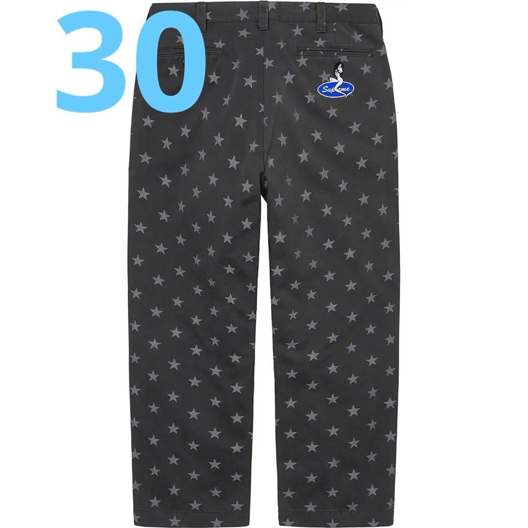 Supreme 22ss Chino Pant Black Stars 30