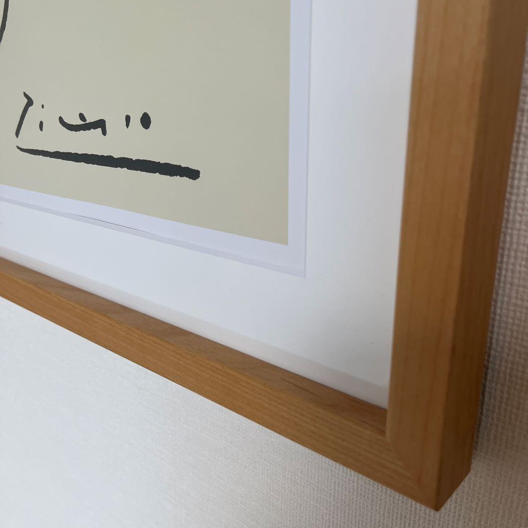 パブロ・ピカソ アートフレーム ハト 複製画 絵 木枠 71×55センチ