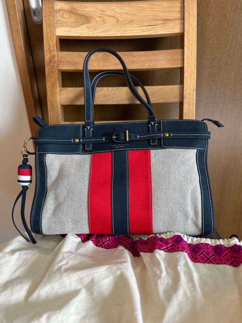 極美品◼️Tory Burch トリーバーチ Canvas & Suede バッグ