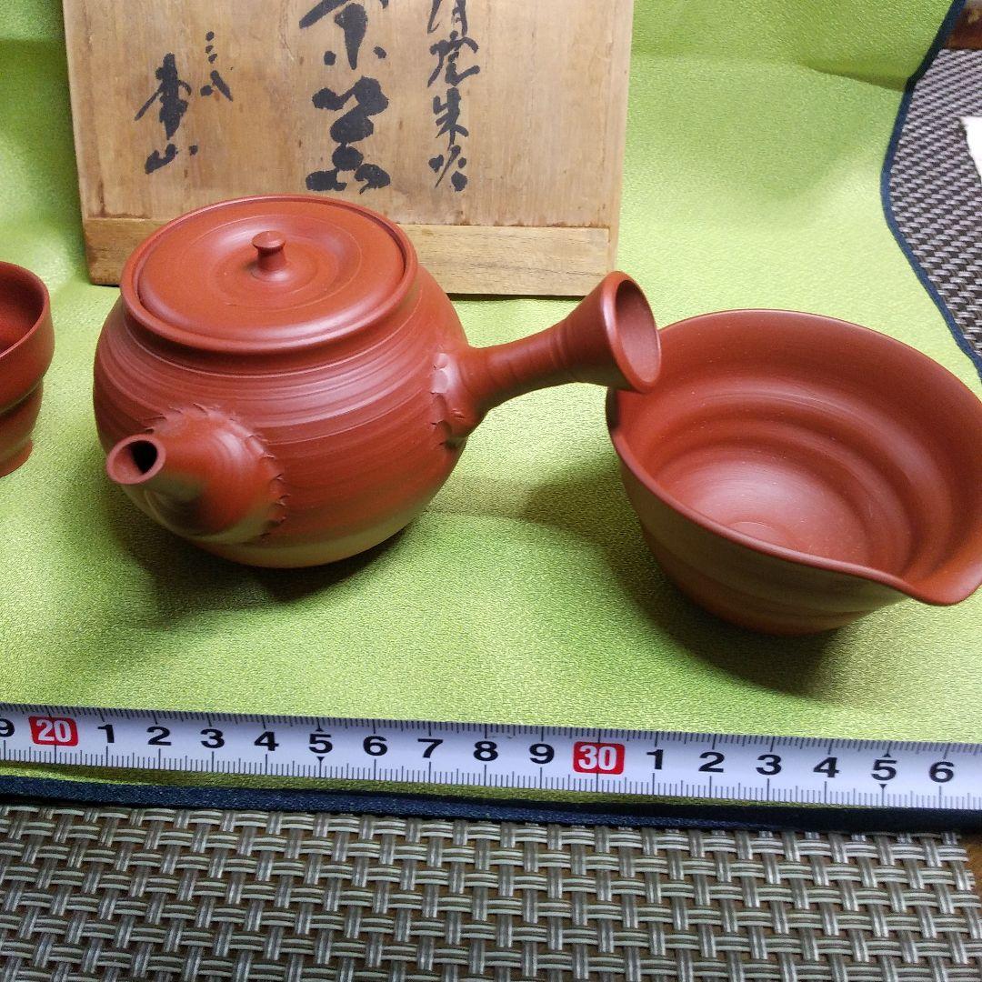 ジ*ー様 人間国宝 三代山田常山作 常滑焼茶器セット箱付
