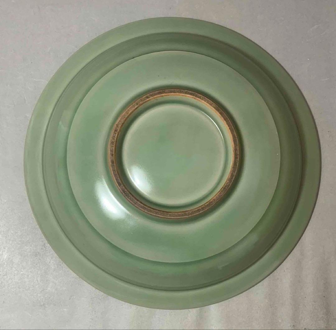 中国 青磁鳳凰平鉢　f2250915