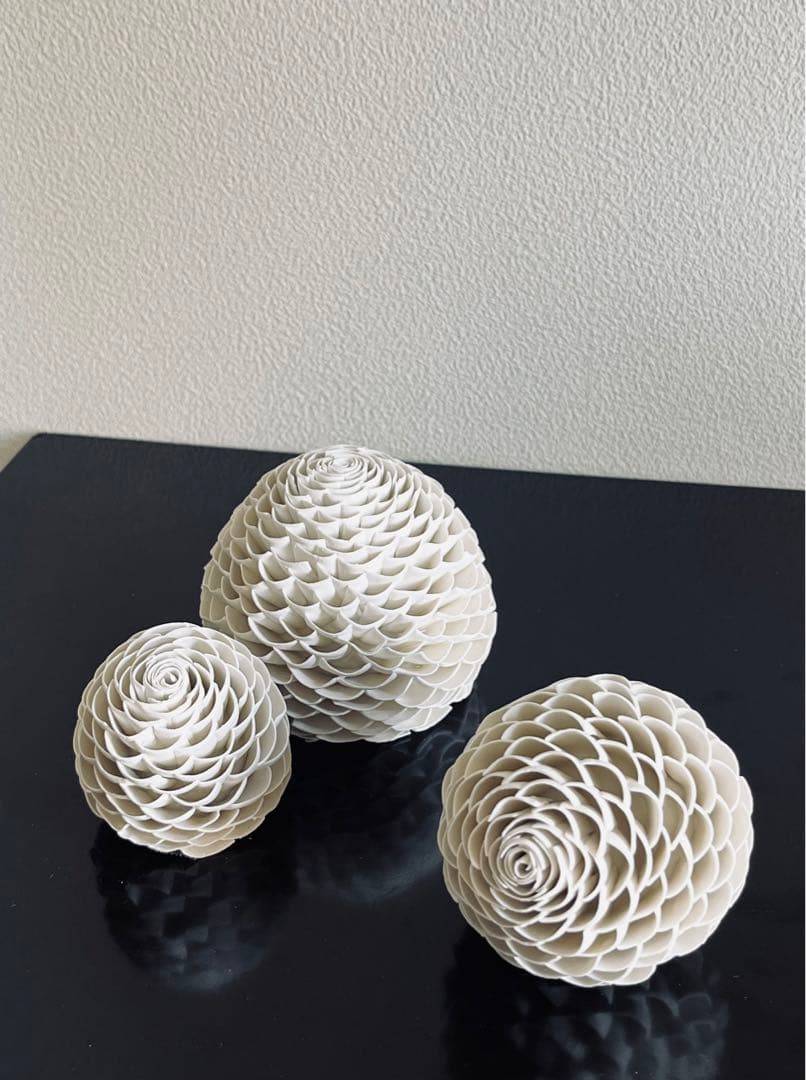 山元規子　オブジェ　陶ー卵殻ー　　（L）見立て　茶室飾　茶道　インテリア　アート