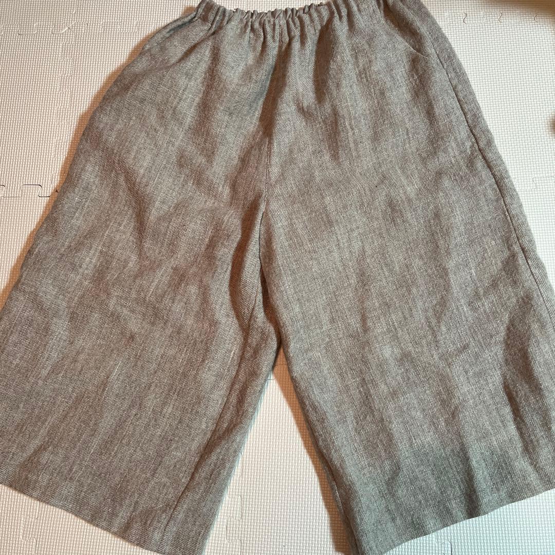 6105 中川政七商店 リネンガウチョパンツ 麻100% サイドポケット