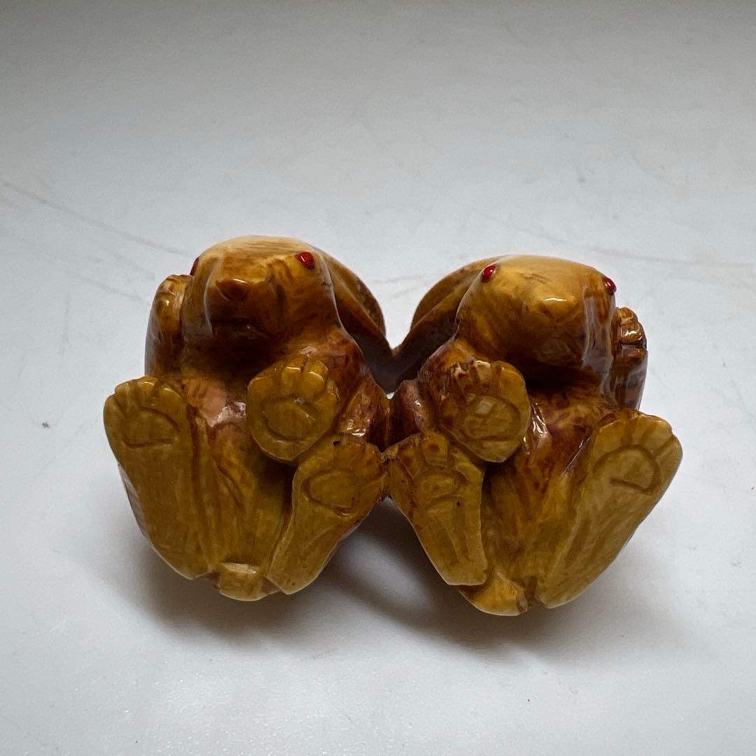 極上寛公銘 ウサギ根付 23g 東Y8-0114☆2F