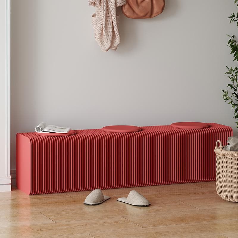 折り畳み伸縮ベンチレッド高さ40㎝長さ1.5m持ち運び可能ダイニング待合室