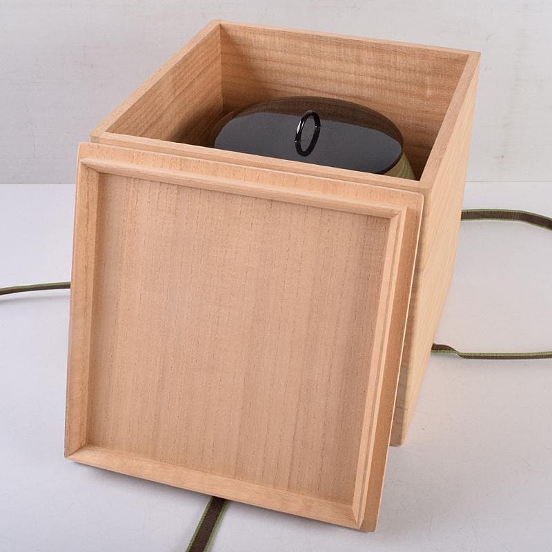 韓国人間文化財　柳海剛（柳根瀅）作　高麗青磁　象嵌　水指　共箱　M　R8896B